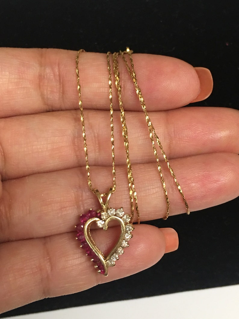 14k diamondsrubies necklace