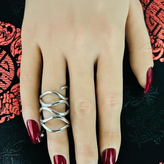 Silver Colored Spiral Ring - image 2