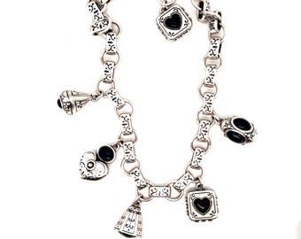 Brighton Black Enamel Charm Necklace