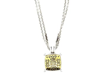 Brighton Multi Strand Two-Tone Square Necklace