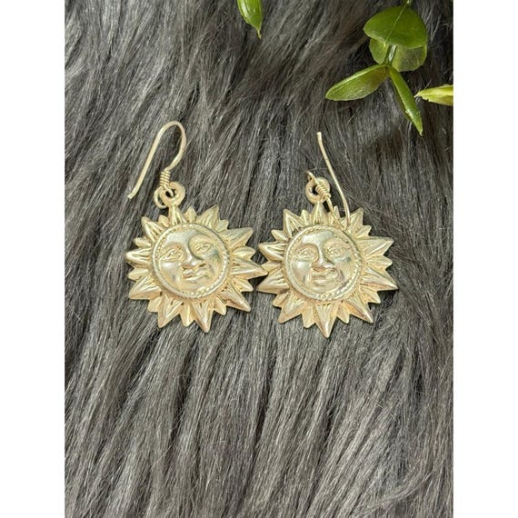 925 Silver Sun Dangle Earrings - image 2