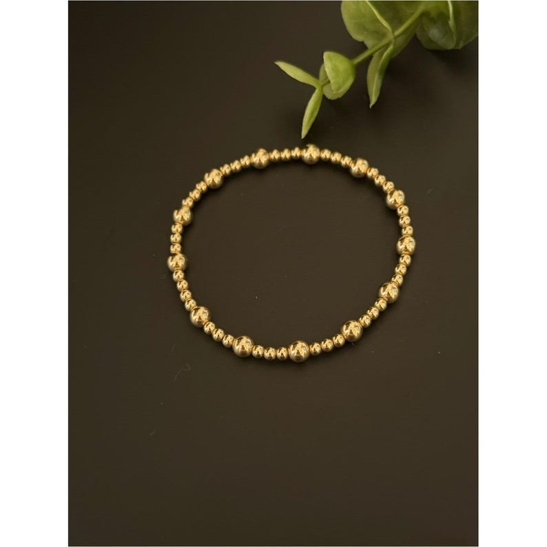 Enewton Classic Gold Beaded Stretch Bracelet for Women immagine 2