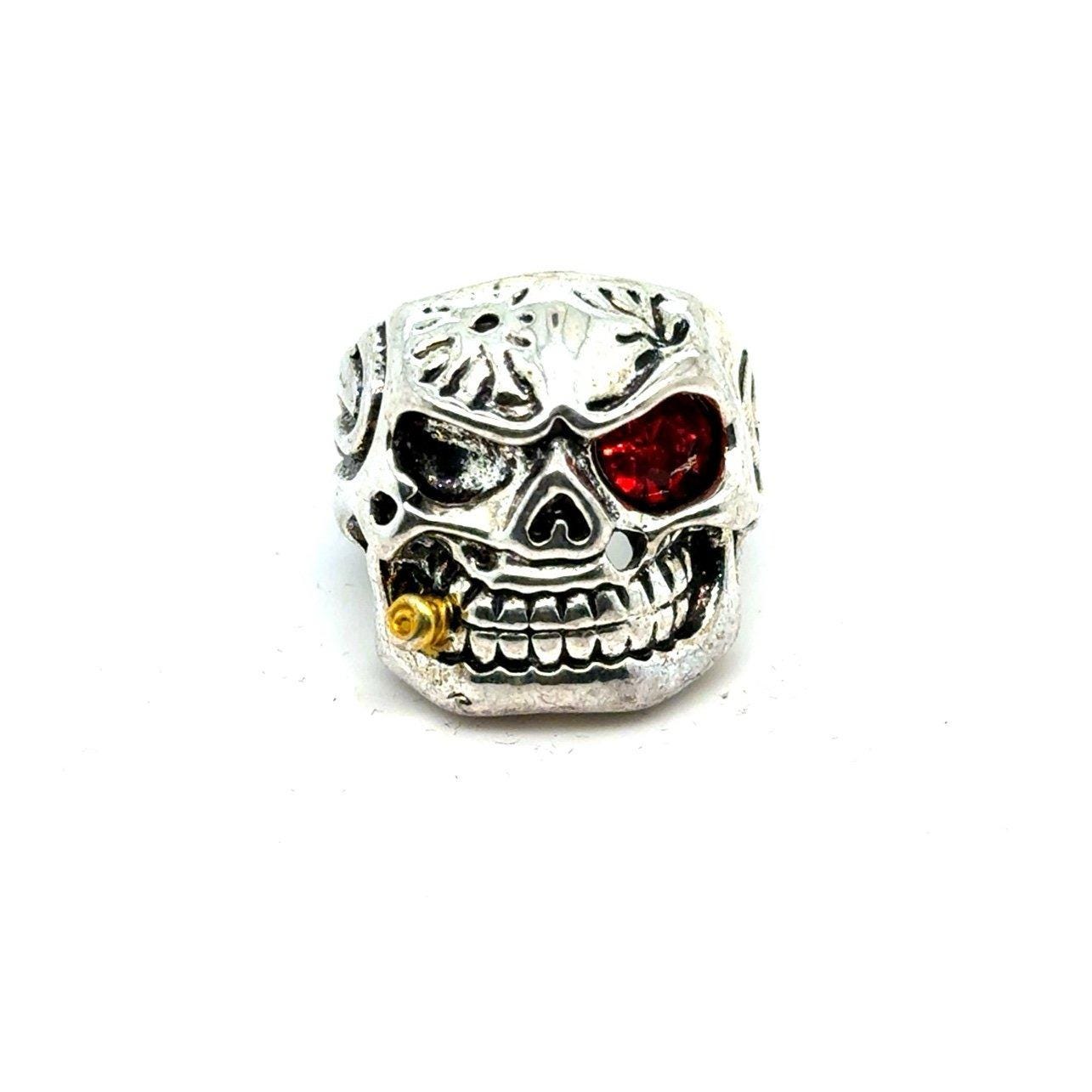 Red Eye Skull Ring - Etsy