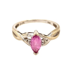 10k Marquise Pink Topaz Ring