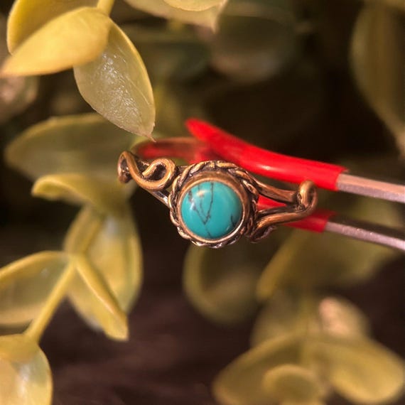 925 Silver Small Turquoise Ring - image 6