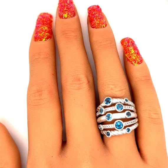 Judith Ripka 925 Topaz Ring - image 7
