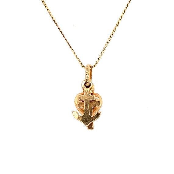 14k Cross Heart and Anchor Pendant Necklace Etsy