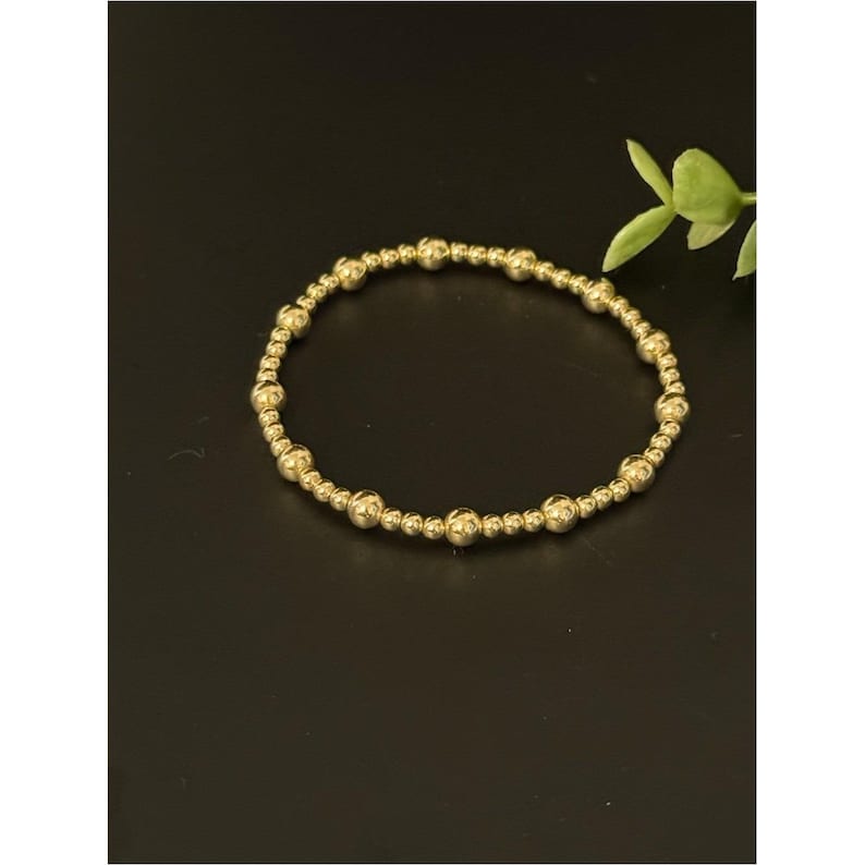 Enewton Classic Gold Beaded Stretch Bracelet for Women immagine 3