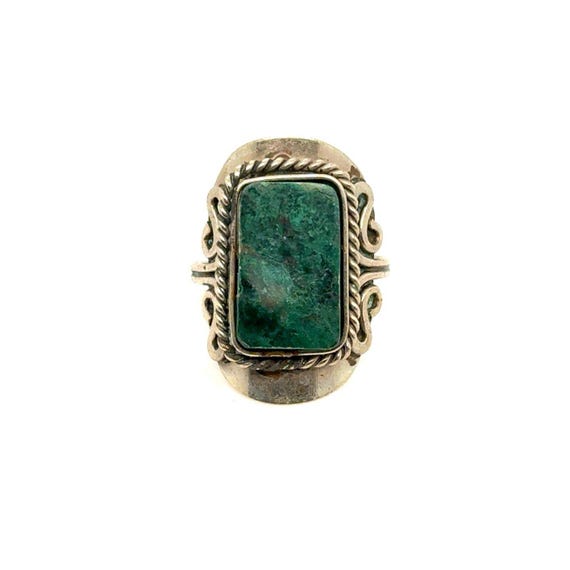 Green Stone Adjustable Ring - image 1