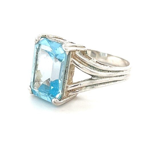 Lovely Exquisite Sterling Large Topaz Ring - image 5