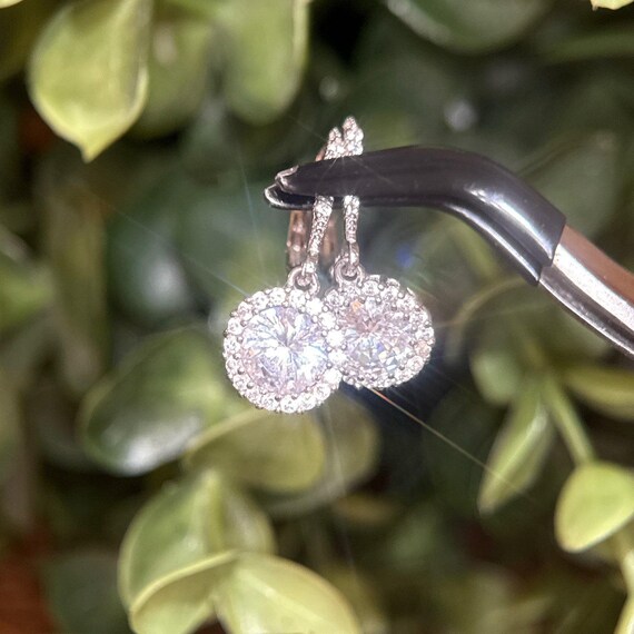 925 Silver Cz Dangle Earrings - image 3