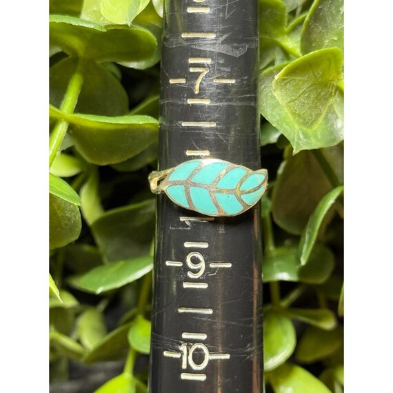 Silver 925 Petite Enamel Leaf Ring - image 10
