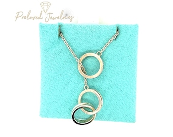 T&Co. Silver 1837 Interlocking Circles Lariat Necklace
