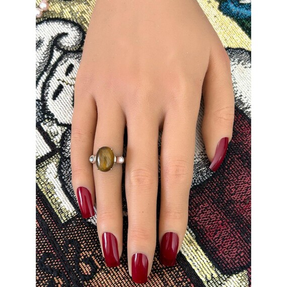 925 Silver Brown Stone Ring - image 9