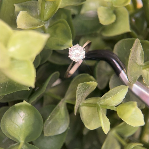 Silver Colored Solitaire CZ Ring - image 6