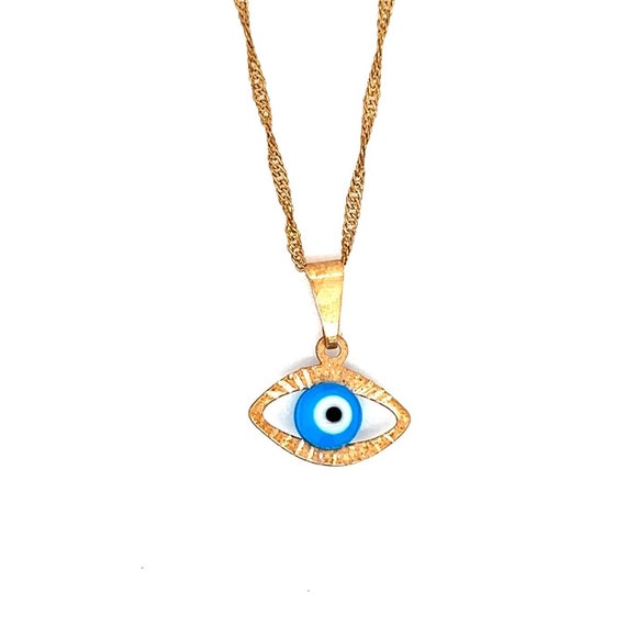 Evil Eye Gold Colored Necklace - image 1