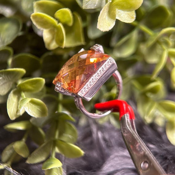 Silver 925 Large Stone Ring - image 5