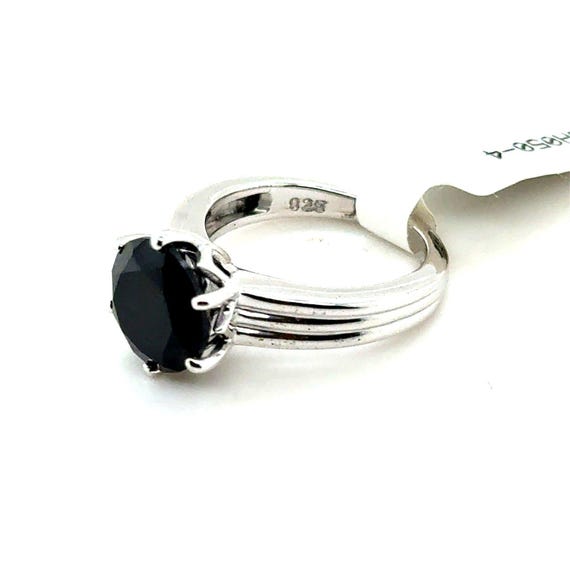 925 Silver Black Stone Ring - image 2