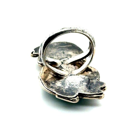 Large 2-Turquoise Silver Ring - image 3