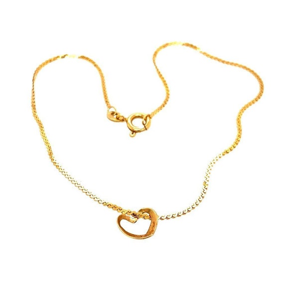 14k Heart Anklet