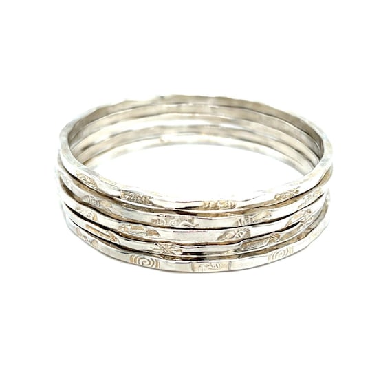 Silver 925 5-Stack Bangles - image 1