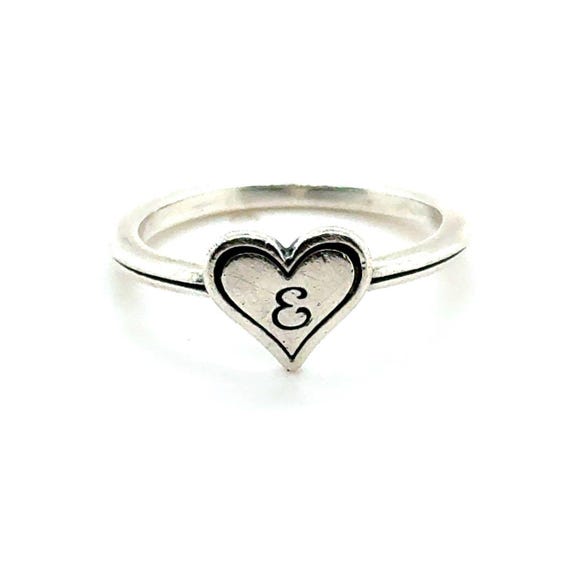 James Avery Delicate Heart Initial E Ring - image 1