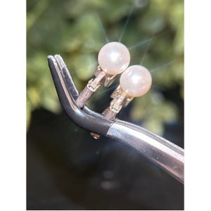 Conjunto de collar y pendientes Brighton en tono plateado con perlas blancas. imagen 5