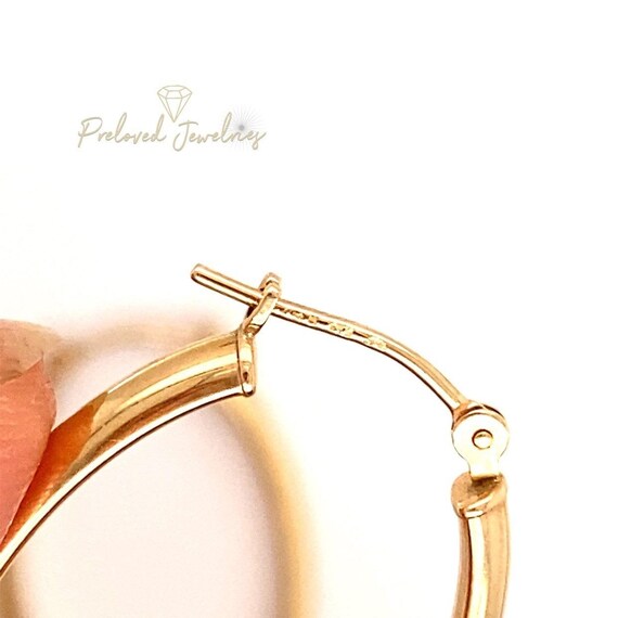 Oval-Shaped 14k Gold Hoops - image 5