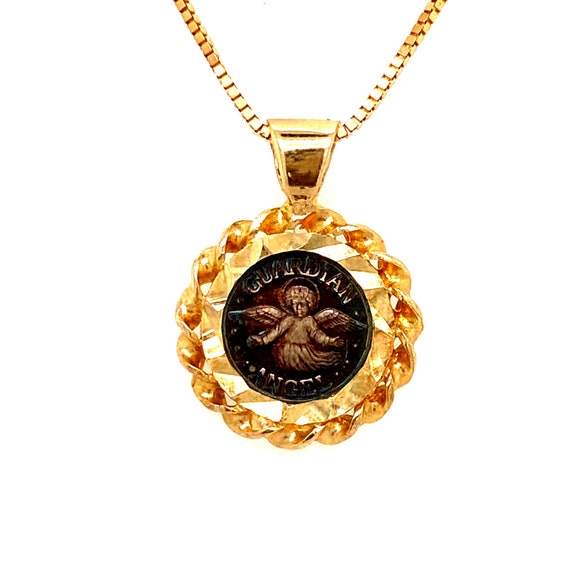 14k Guardian Angel Pendant Necklace