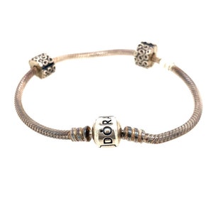 Pandora Bracelet with 2 Scroll Pandora Clips