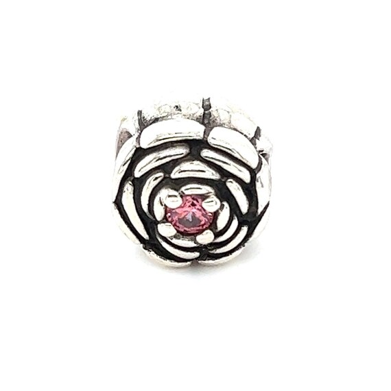 Pandora Pink Cz Blooming Rose Charm - image 2