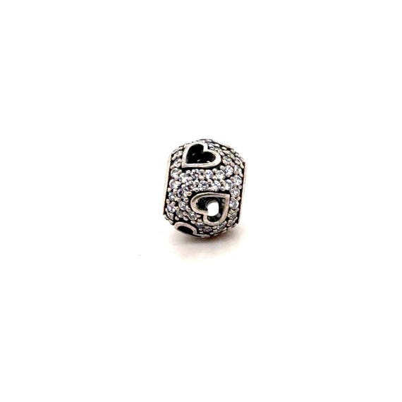 Pandora Sparkling Pave Openwork Heart Charm S925 Sterling Silver 791249CZ