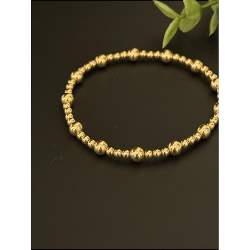 Enewton Classic Gold Beaded Stretch Bracelet for Women immagine 5