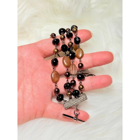 Multi-Strand Black/Brown Toggle Bracelet - image 3