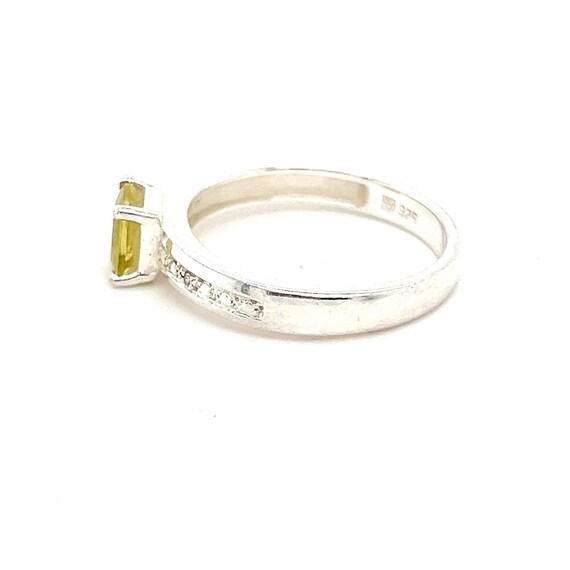 Silver 925 Yellow Stone Ring - image 2