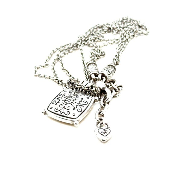 Brighton Multi Strand Two-Tone Square Necklace - image 3