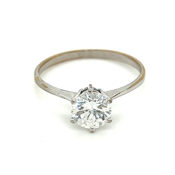 Silver Colored Solitaire CZ Ring - image 1
