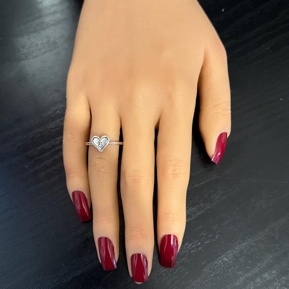 James Avery Delicate Heart Initial E Ring - image 3