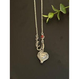 Brighton Silver Tone Convertible Four Leaf Clover Heart Faith Love Luck Necklace image 6