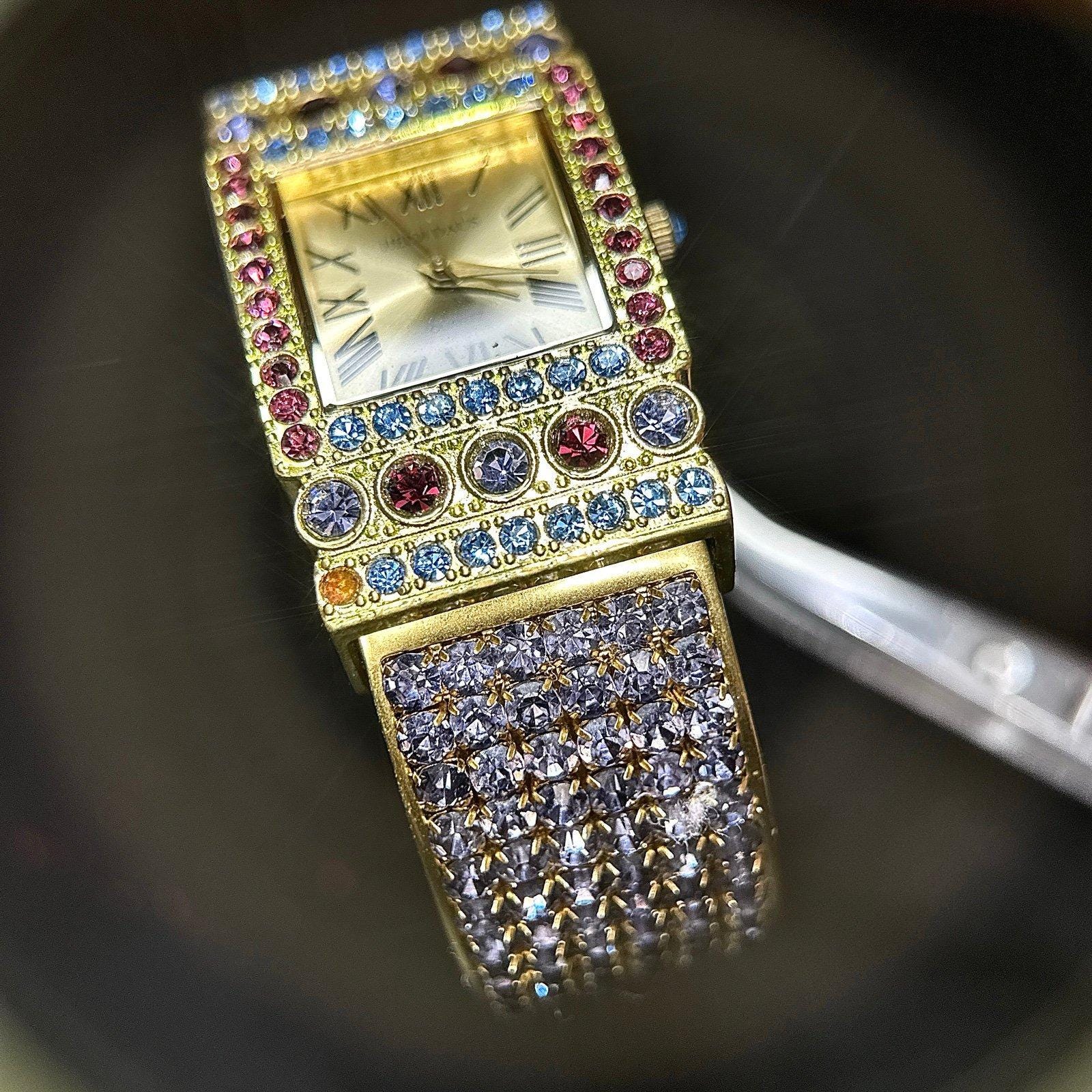 Heidi Daus Purple Stones Band Cuff Watch - Etsy display picture 1
