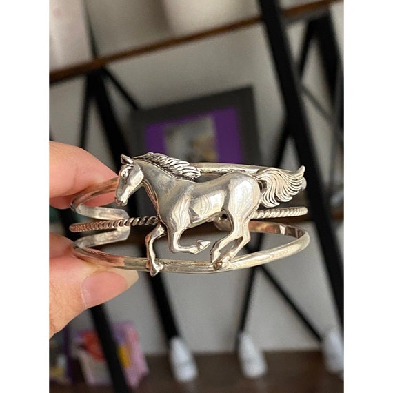 Sterling Horse Cuff - image 8