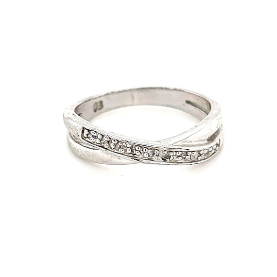 925 Silver Crossover Cz Ring - image 1