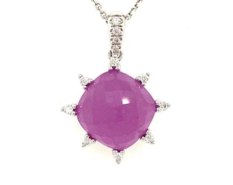 14k Purple Gem/Diamonds Necklace