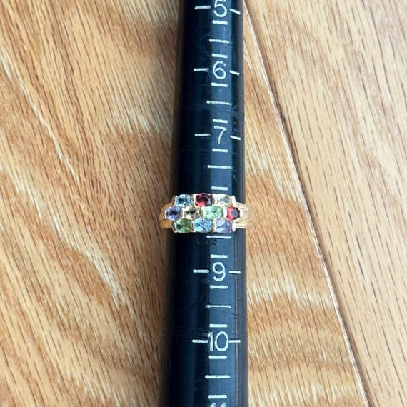 Gold Colored Multi-Stones Ring - image 7