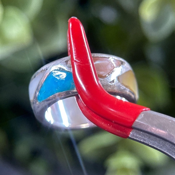 Silver Multicolor Band Ring - image 3