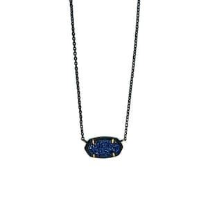 Kendra Scott Black with Blue Druzy Necklace
