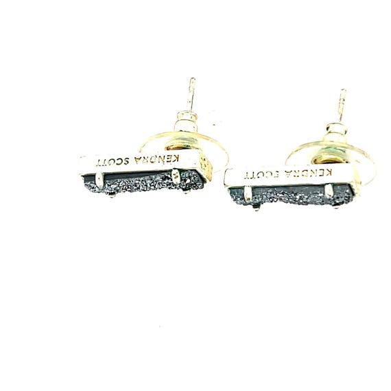 Kendra Rectangular Druzy Earrings - Silvertone - image 2