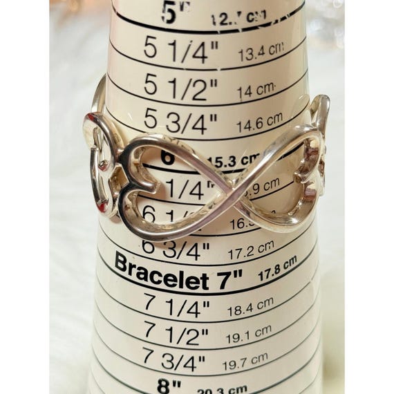Silver 925 Heart Link Cuff - image 6