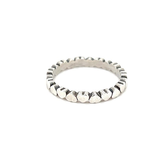 Silver 925 Heart Link Band Ring