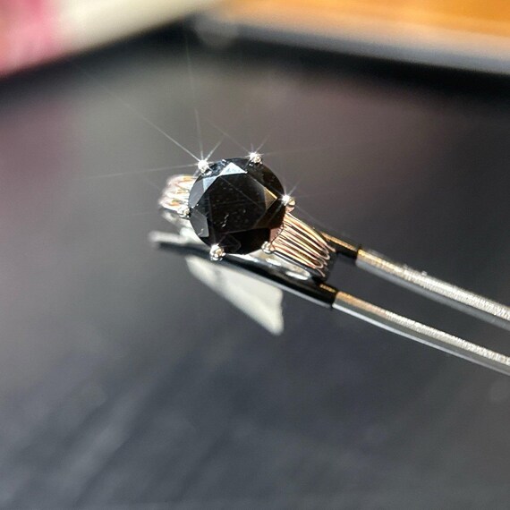 925 Silver Black Stone Ring - image 3